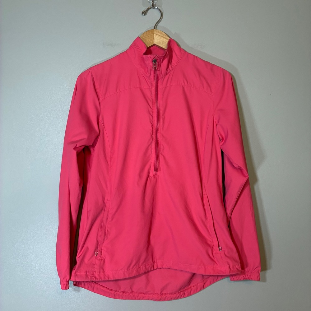 Cutter & Buck WeatherTec Pink Half Zip Pullover Water Resistant Jacket Small